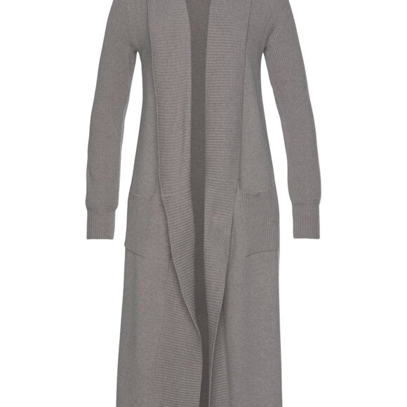 Gray Duster Long Knit Cardigan by Lascana for Venus Size 8/10 - Picture 3 of 8